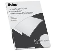 Ibico Basics Pouch per la Plastificazione a caldo, Formato A4, Spessore Standard, Elevata protezione dei documenti e Durabilità, Confezione da 100, Finitura Lucida, Trasparente, 627313
