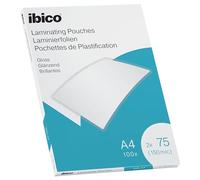 Ibico Value Confezione da 100 Buste per Plastificazione a Caldo, con Finitura Lucida, in Formato A4, Spessore di 2 x 75 Micron, 216 x 303 x 2 mm - trasparente 627316