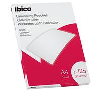 Ibico Pouch per la Plastificazione a caldo, Formato A4, 250 Micron (2x150), Elevata protezione dei documenti e Durabilità, Confezione da 100, Finitura Lucida, Trasparente, 627318