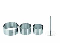 IBILI 716090 - Set di 3 coppapasta Rotondi, in Acciaio Inox, espulsore Incluso -