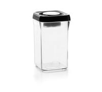 IBILI ENVASE DE VACIO APILABLE RECTANGUL.1000, Stainless Steel, Argento/Nero/Trasparente