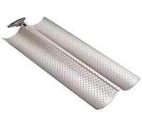 Ibili 824802 - Teglia Traforata per la Cottura di 2 filoni di Pane/Baguette, 38