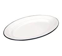 Ibili 903.935 Ovale teglia in Acciaio smaltato, 35 x 24 cm, Bianco