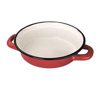 IBILI 912218 - Tegame a 2 Manici, in Acciaio smaltato, ø 18 cm, Colore: Rosso (Esterno)/Bianco (Interno)