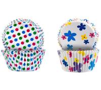 IBILI Baking Cup Set with DOT/Flower Pattern, Paper, Multi-Colour, 24 x 12 x 5 cm