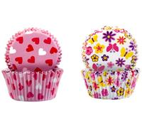 IBILI Baking Cup Set with Flower/Heart Pattern, Paper, Multi-Colour, 24 x 12 x 5 cm
