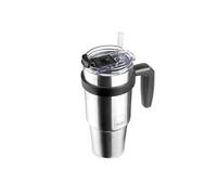 IBILI - Bicchiere con manico Go 580 ml, acciaio inossidabile 18/10, doppia parete, riutilizzabile