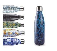 IBILI Borraccia termica baroque blue 500 ml, acciaio inox 18/10, doppia parete, riutilizzabile