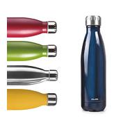 IBILI Borraccia termica a doppia parete blu 500 ml, acciaio inox 18/10, doppia parete, riutilizzabile