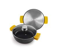 IBILI, Casseruola Evolution in alluminio fuso, coperchio in vetro e manici in silicone, 40 cm, antiaderente, adatta ai piani a induzione.