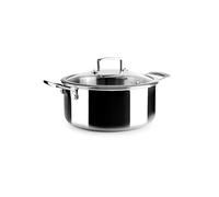 IBILI - Casseruola Triply Triply Naturale 24 Cm, Acciaio inossidabile, Adatto per induzione, senza antiaderente