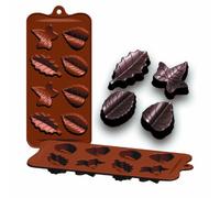 IBILI Chocolate Mould Leaves 21x10,5x2,5 cm Silicone, Brown, 21 x 10.5 x 2.5 cm