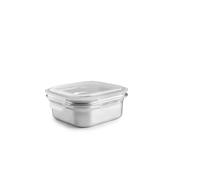 IBILI - Contenitore quadrato Keepklin 800 ml, in acciaio inox, adatto per microonde, coperchio ermetico