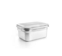 IBILI - Contenitore rettangolare Keepklin 1600 ml, in acciaio inox, adatto per microonde, coperchio ermetico