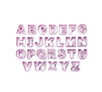 IBILI Cookie Cutter Set Alphabet 26 Pieces of Plastic, Pink, 13 x 11 x 11 cm