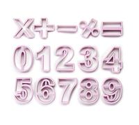 IBILI Cookie Cutter Set Numbers 15 Pieces of Plastic, Pink, 13 x 11 x 11 cm
