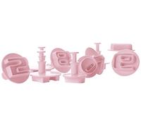 IBILI Cookie & Fondant Cutter Set Numbers with Ejector 10 Pieces, Pink, 30 x 14 x 6 cm