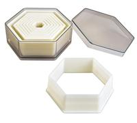 IBILI Corta MASAS HEXAGONO Liso (9 PC), Trasparente/Bianco, 9 x 9 x 5 cm
