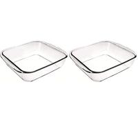 IBILI "Cristallo Quadrato, Colore: Trasparente, 25 x 22 x 5 cm (Confezione da 2)