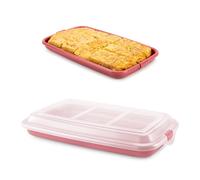 Ibili Deli - Contenitore rettangolare impilabile con coperchio per salumi e alimenti. Rosso