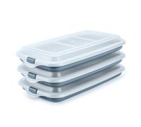 Ibili Deli New - Set di 3 contenitori impilabili per salumi e alimenti. Blu