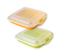 Ibili Deli - Set di 2 contenitori per alimenti per panini, salumi e formaggi. Giallo e verde