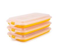 Ibili Deli - Set di 3 contenitori impilabili per salumi e alimenti. Giallo