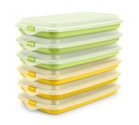 Ibili Deli - Set di 6 contenitori impilabili per salumi e alimenti. Giallo e verde