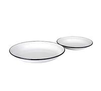 IBILI Dish Blanca 28x4 cm of Enamelled Steel in White/Blue, 28 x 28 x 4 cm