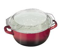 IBILI, Friggitrice con cestello e coperchio Volcan, 24 cm, acciaio smaltato, adatta per i piani a induzione.
