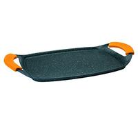 IBILI, Grill piastra basic in pietra, 36 x 23 cm, alluminio fuso, stile pietra antiaderente, adatta per l’induzione.