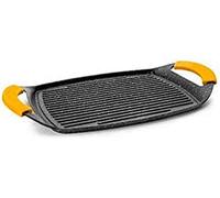 IBILI, Grill piastra ondulata basic in pietra, 47 x 29 cm, alluminio fuso, stile pietra antiaderente, adatta per l’induzione.