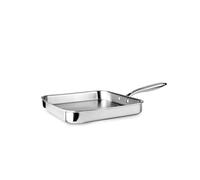 IBILI - Grill Triply Natural 28 Cm, Acciaio inossidabile, Adatto per induzione, senza antiaderente