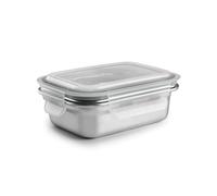 Ibili Keepklin - Contenitore rettangolare in acciaio inossidabile per microonde da 0,6 l