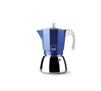 IBILI - Macchina per caffè espresso Elba Blue, 12 tazze, 600 ml, Alluminio pressofuso, Base in acciaio inossidabile, Adatto per induzione