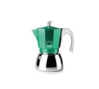 IBILI - Macchina per caffè espresso Elba Green, 6 tazze, 300 ml, Alluminio pressofuso, Base in acciaio inossidabile, Adatto per induzione
