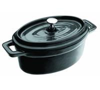 IBILI, Mini cocotte ovale nera 15 x 10 x 6 cm, ghisa, adatta per l’induzione.