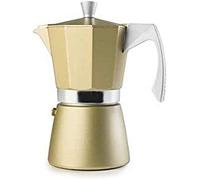 IBILI Moka express Evva Golden, 3 tazze, 150 ml, alluminio fuso, adatta per l’induzione