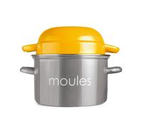 Ibili Moules - Pentola per cozze in acciaio smaltato da 18 cm con coperchio speciale. Pesca