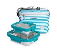 Ibili Nice - Kit borsa termica a tre strati da 5 litri e contenitori in acciaio Etern da 820 ml e 480 ml