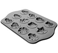 IBILI Noël MOLDE 12 CAVIDADES, Stainless Steel, Nero, 36 x 30 x 3 cm