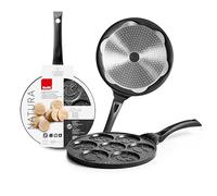 IBILI, Padella per 7 mini crepes Natura, 26 cm, alluminio fuso, antiaderente stile pietra, adatta per l’induzione.