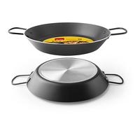 IBILI, Padella per paella nera, 38 cm, alluminio, antiaderente, 8 porzioni.