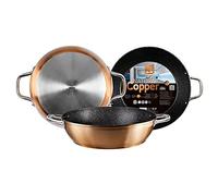 IBILI, Padella profonda Natura con 2 manici in rame, 32 cm, alluminio, antiaderente stile pietra, adatta per l’induzione.