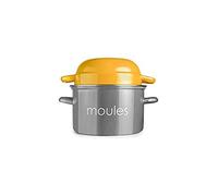 IBILI Padella per cozze, color pesca, acciaio smaltato, adatta all'induzione, grigio/giallo, 18 cm