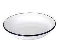 IBILI Piatto Blanca cm 24x4 in Acciaio smaltato Bianco/Blu, 24 cm