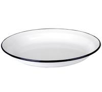 IBILI Piatto Blanca cm 36x4 in Acciaio smaltato Bianco/Blu, 36 x 36 x 4 cm