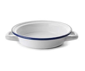 Ibili Piatto rotondo con manico Blanca 22 cm, Porcellana bianca