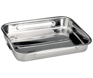 IBILI Roasting pan Bistro 38x29 cm of Stainless Steel, Silver, 38 x 29 cm