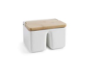 IBILI saliera doppia in ceramica e bambù, multicolore, taglia unica